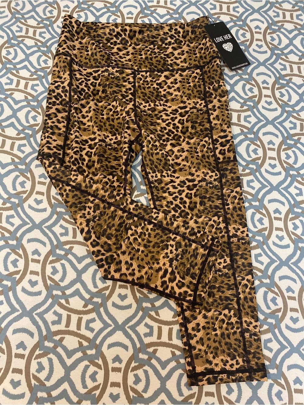 Love Her Leopard Print hi compressions leggings - Brown & Black
